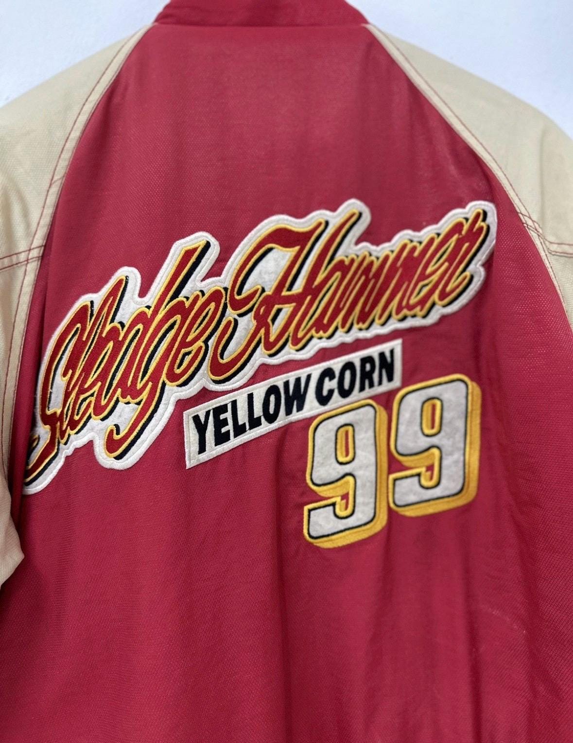 d*2様 Yellow Corn Chute Shock レザージャケット Mサ Vintage Yellow Corn Varsity Jacket Stlye Design Chute Shock