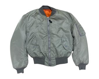 70s 80s Vintage Alpha MA-1 Reversible Bomber Jacket Made in Usa - Etsy