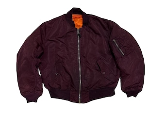 Vintage 90's ALPHA INDUSTRIES MA-1 Flight Jacket Reversible Design