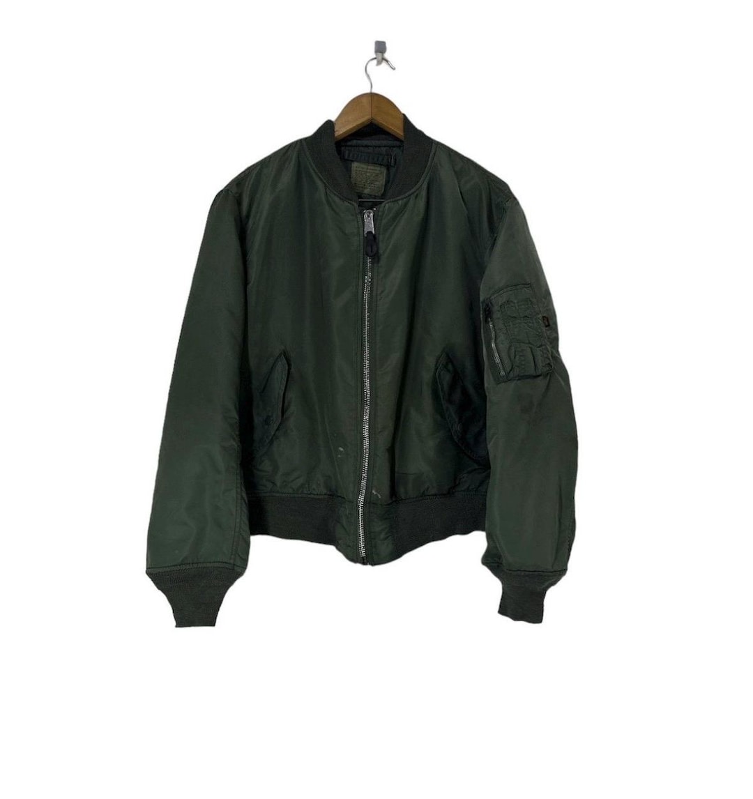 ジャケット・アウター 90s ALPHA INDUSTRIES MA-1 made in usa Vintage 90s Alpha Industries MA-1 Bomber Jacket - USA Made, Size L