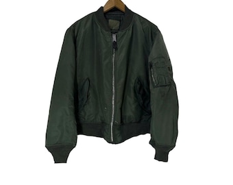 70s 80s Vintage Alpha MA-1 Reversible Bomber Jacket Made in Usa - Etsy