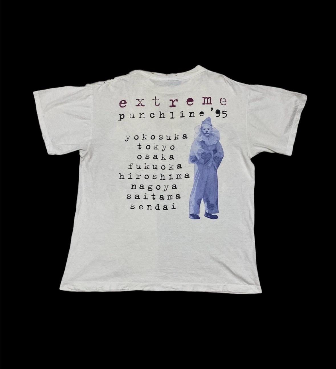 Vintage 1995 EXTREME PUNCHLINE Japan Tour Shirt Band Tee Full