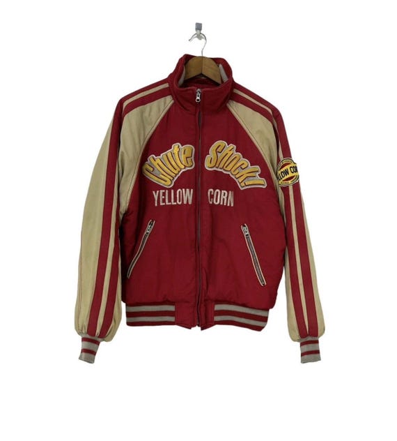 Vintage Yellow Corn Varsity Jacket Stlye Design Chute Shock