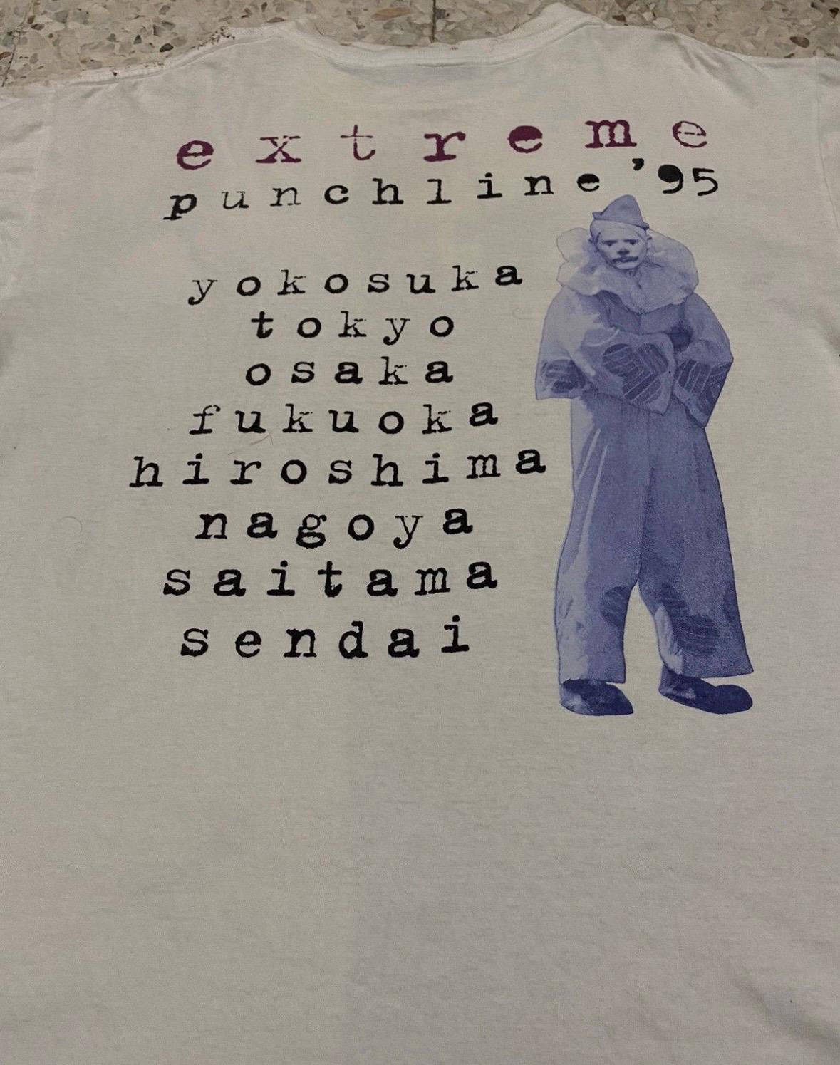 Vintage 1995 EXTREME PUNCHLINE Japan Tour Shirt Band Tee Full