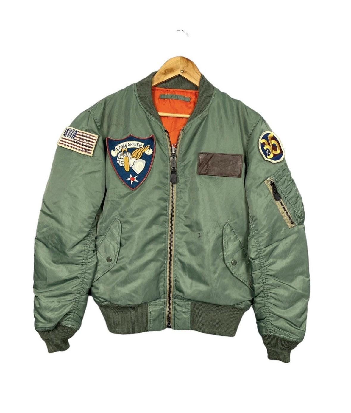 希少 80s AVIREX reversible MA-1 Jacket Vintage 80s Avirex Dragon Korean War MA-1 Olive Bomber