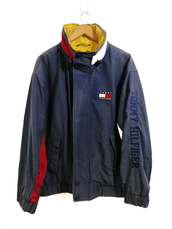 Vinatge TOMMY HILFIGER Windbreaker Logo Color Des… - image 1