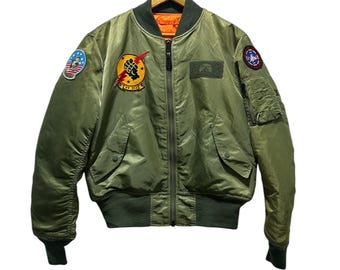 90s vtg alpha USA製　ma-1 flight jacket Vintage Alpha Industries X Paramount Pictures MA-1 Flight