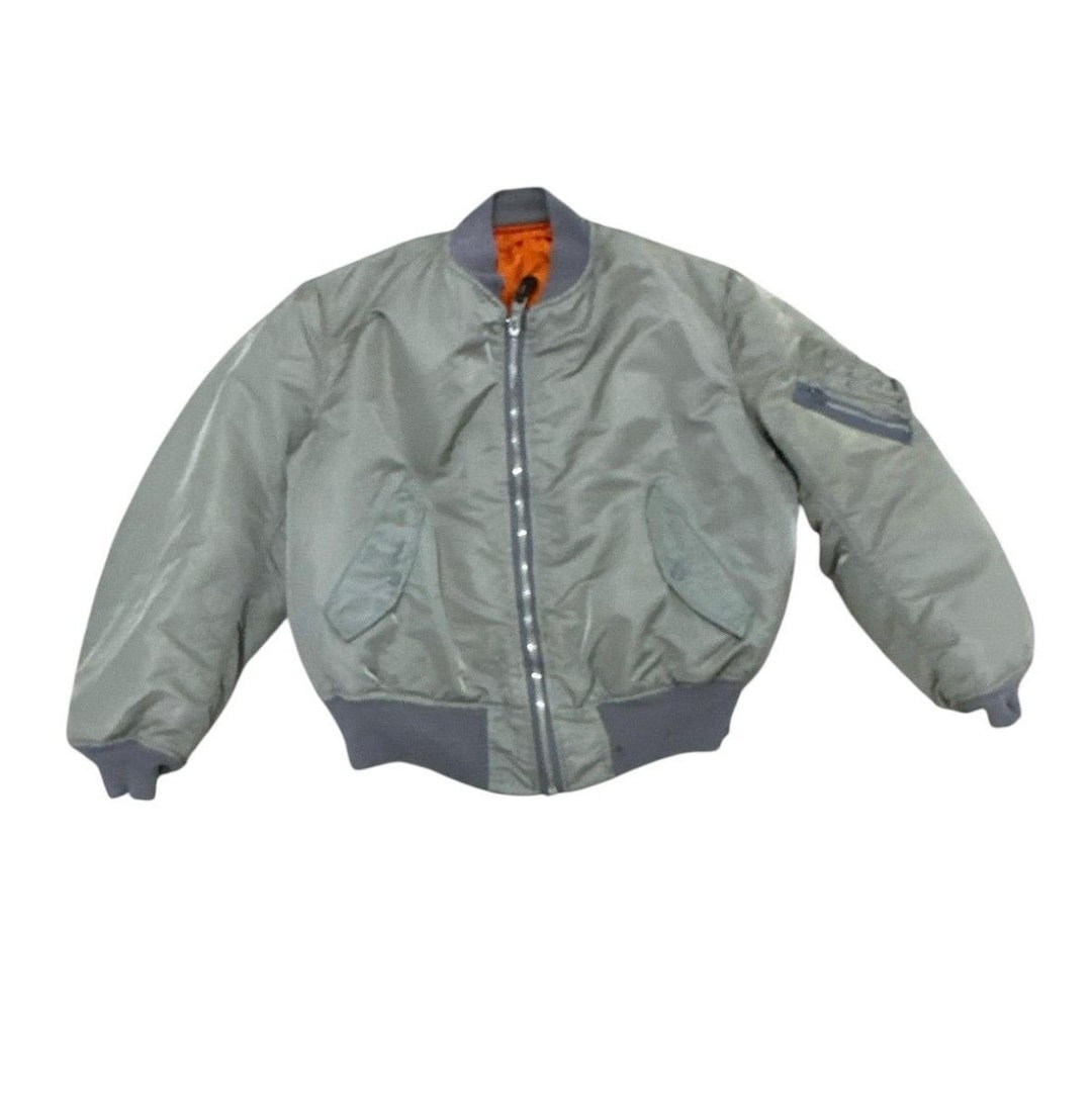 Vintage 90s Alpha Industries MA-1 Flight Jacket: Reversible Silver