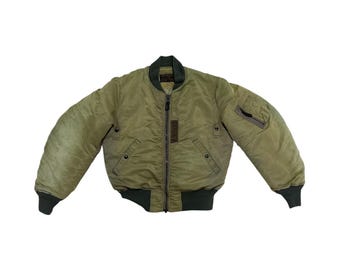 Vintage 90s Alpha Industries MA-1 Flight Jacket: Reversible Silver