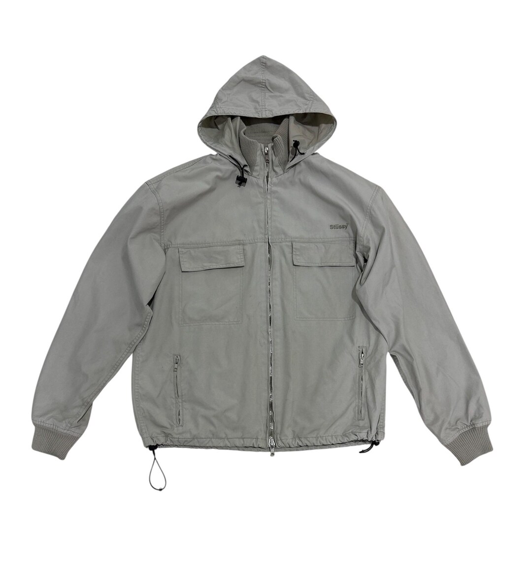 Vintage 90's STUSSY Workwear Jacket Design Embroidery Logo Design