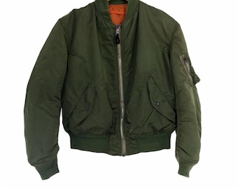 70s 80s Vintage Alpha MA-1 Reversible Bomber Jacket Made in Usa - Etsy