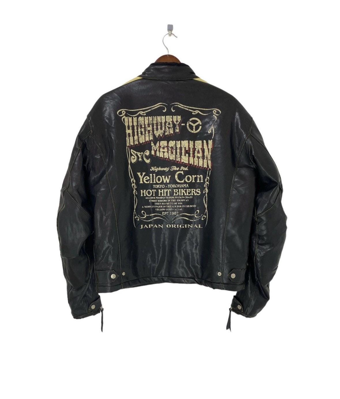 Vintage Yellow Corn Leather Jacket Highway Magician Japan