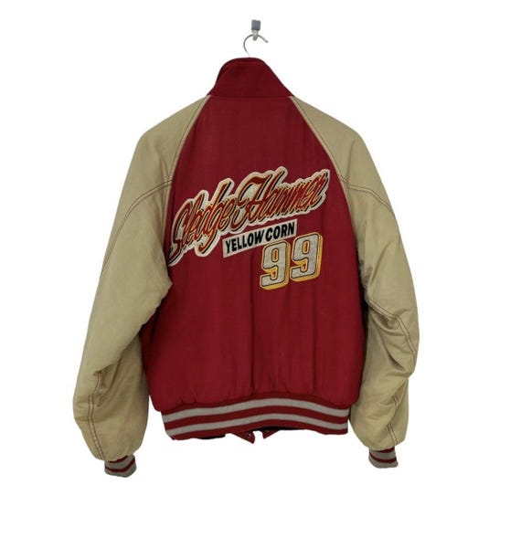 Vintage Yellow Corn Varsity Jacket Stlye Design Chute Shock