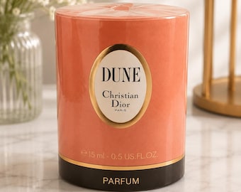 ヴィンテージ クリスチャン・ディオール デューン パルファム 15ml (0.5オンス) 未開封 | 希少なピュアパフューム | 廃盤のディオールフレグランス | コレクターズアイテム