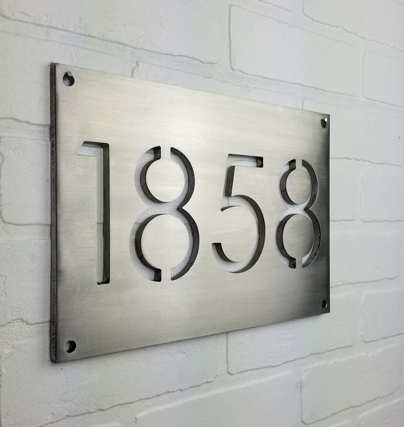 Stainless Steel Address Plaque House Number Plaque Address Etsy Denmark