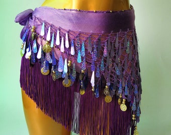 Triangle Sequins Hip Scarf/Dancing waist decoration/Costume Accessory