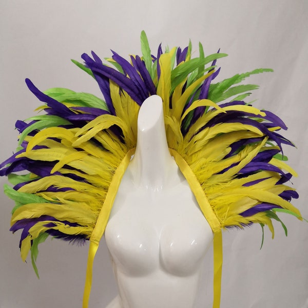 3-tone Mardi Gras Costume Shawl Showgirl Stage Show Scarf Shawl Carnival Scarf Stage Show Wrap