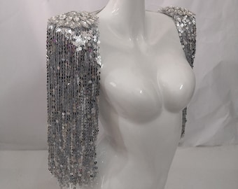 Showgirl Sequins Epaulettes Halloween Carnival Shoulder Pieces Festival Costume Epaulettes