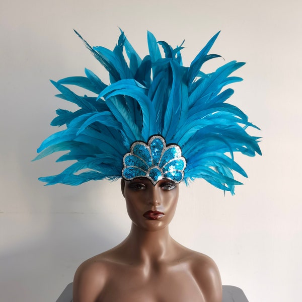 Couronne de plumes de carnaval, couvre-chef de Festival, coiffure en plumes, coiffure de Showgirl