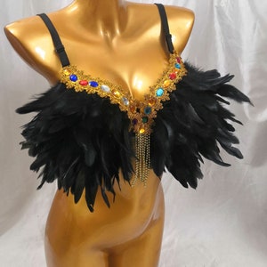 Festival Feather Bra Carnival Mardi Gras Costume Bra