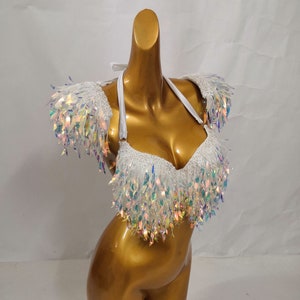 2pcs Showgirl Costume Outfit Stage Show Costume Rave Outfit Las Vegas Showgirl Costume