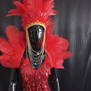 Costume Set/Carnival Costume/Showgirl Outfit/ Stage Show Costume/ Rave Outfit/ Las Vegas Showgirl Costume/Festival Costume