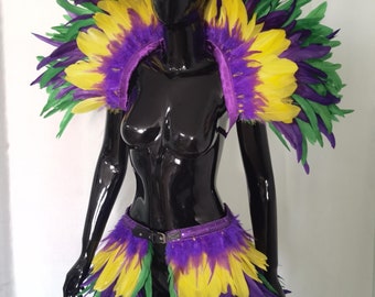 Feather Carnival Costume: Rave, Burlesque, Halloween