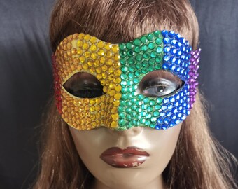 Máscara com Strass / Máscara de Baile de Máscaras / Máscara de Festival / Máscara de Halloween / Máscara de Cosplay / Máscara de Festa Chique / Máscara de Carnaval