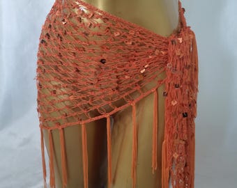 Triangle Sequins Crocheted Hip Scarf/Dancing waist decoration/Costume Accessory
