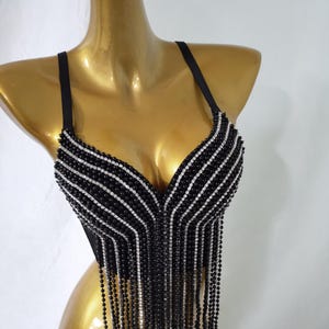 Reggiseno con perline da festival e nappe/reggiseno per costume di carnevale/reggiseno da festa