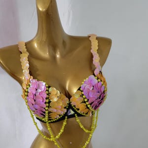 Festival Carnival Shell Bra /Carnival Mardi Gras Costume Bra/Sea Shell Bra