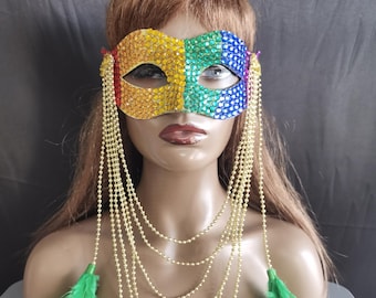 Máscara com Strass / Máscara de Baile de Máscaras / Máscara de Festival / Máscara de Halloween / Máscara de Cosplay / Máscara de Festa Chique / Máscara de Carnaval