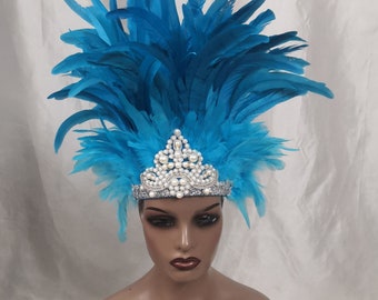 Carnival Feather Crown Festival Feather headpiece Feather Headdress Showgirl Headdress