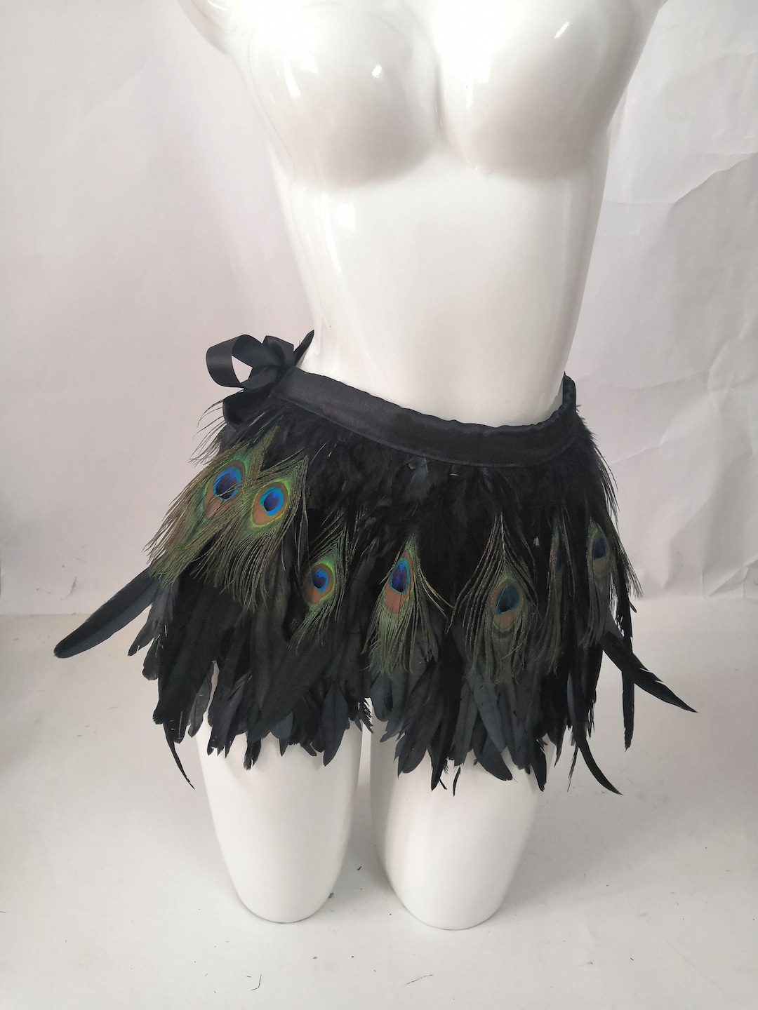 Festival Boho Tribal Belly Dance Bustle Feather Belt Ragamuffin Bellydance Wrap Skirt Belt, Tattered Tribal  main image 3