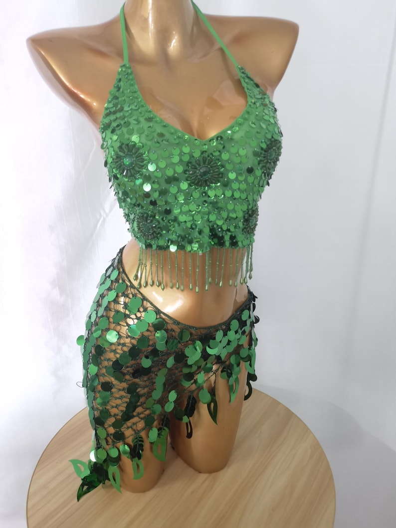 Carnival Costume/Costume bra and hip scarf set/Festive Clothing image 7