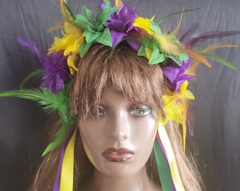 Mardi Gras Floral Headband for Rio Carnival