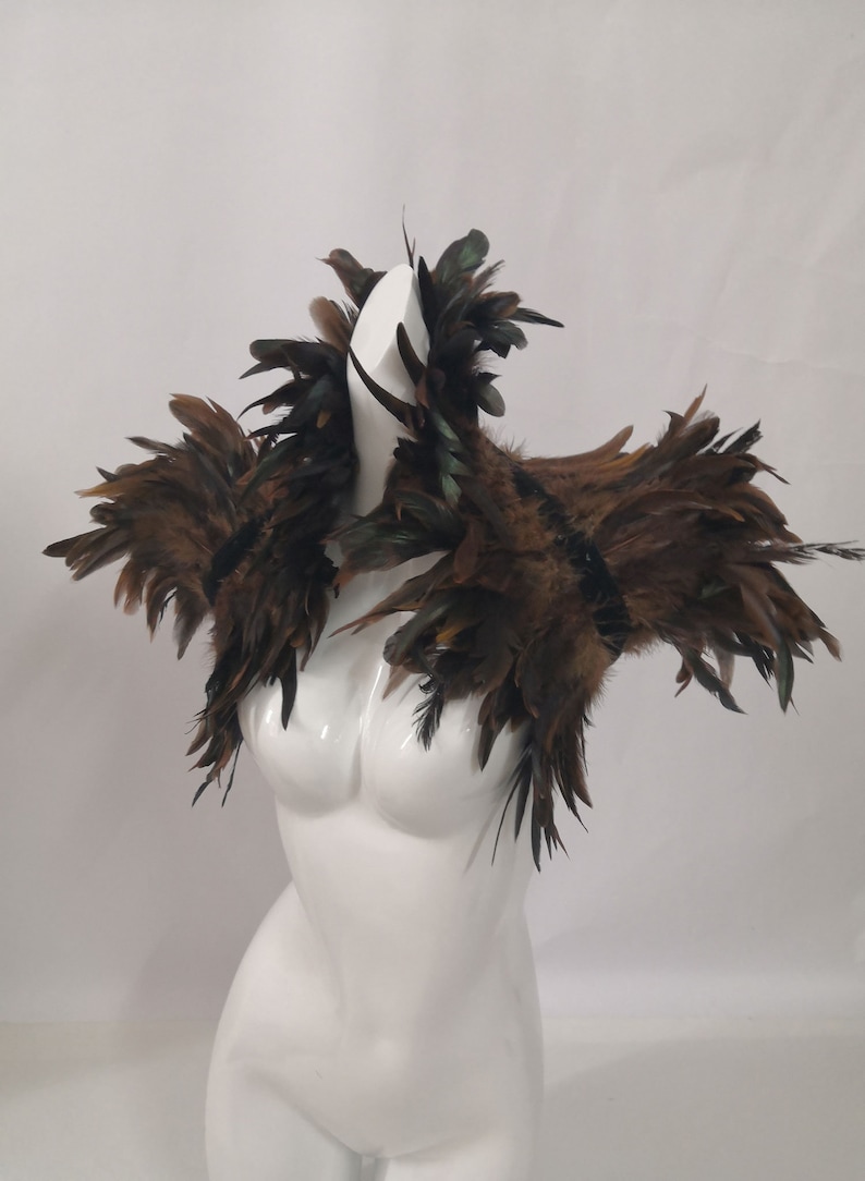 Burlesque Gothic Feather Collar Halloween Carnival Feather Etsy