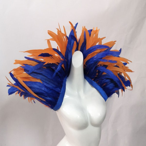 2-tone Showgirl Feather Shawl Carnival Feather Scarf Stage Show Feather Wrap
