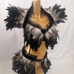 Burlesque Showgirl Outfit Stage Show Costume Rave Outfit Las Vegas Showgirl Costume Feather Costume