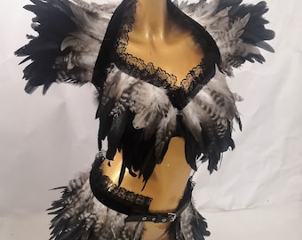 Burlesque Showgirl Outfit Stage Show Costume Rave Outfit Las Vegas Showgirl Costume Feather Costume