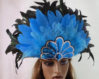Carnival Feather Crown: Festival Showgirl Headdress