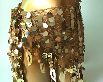 Triangle Sequins Hip Scarf/Dancing waist decoration/Costume Accessory