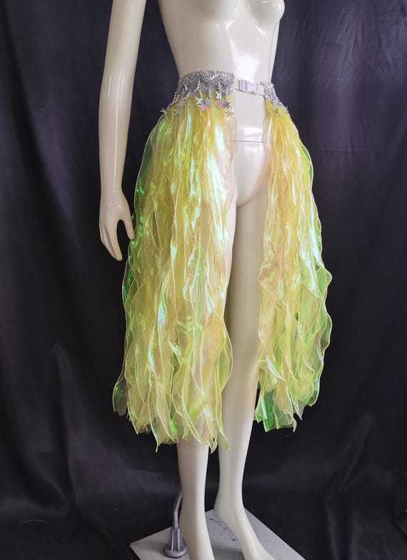 High Waist Iridescent Organza Strap Belt/carnival Belt