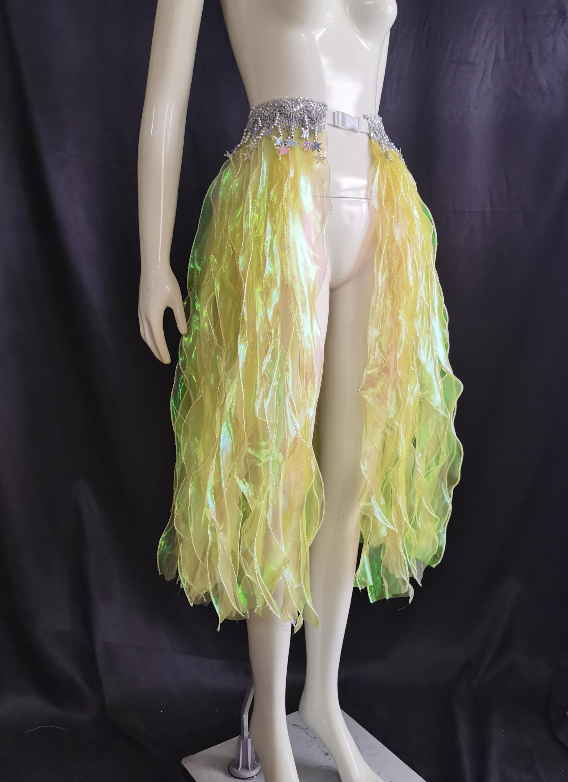 High Waist Iridescent Organza Strap Belt/carnival Belt / Festival