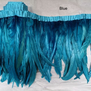 8-10 inches wide 5yds/pk bleached dyed rooster tail feather trim #FT2019017