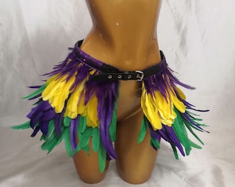 Carnival Costume Feather Belt Skirt Stage Show Feather Skirt Festival Burlesque Belt Skirt