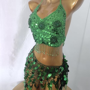 Carnival Costume/Costume bra and hip scarf set/Festive Clothing image 6