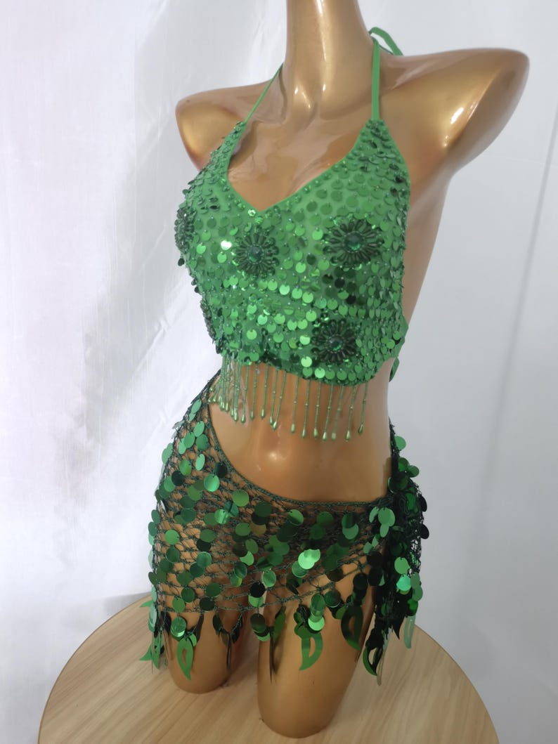 Carnival Costume/Costume bra and hip scarf set/Festive Clothing image 6