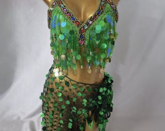 Carnival Costume/Costume bra and hip scarf costume set/Festive Clothing
