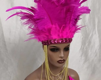 Carnival Feather Crown Festival Feather headpiece Feather Headdress Showgirl Headdress